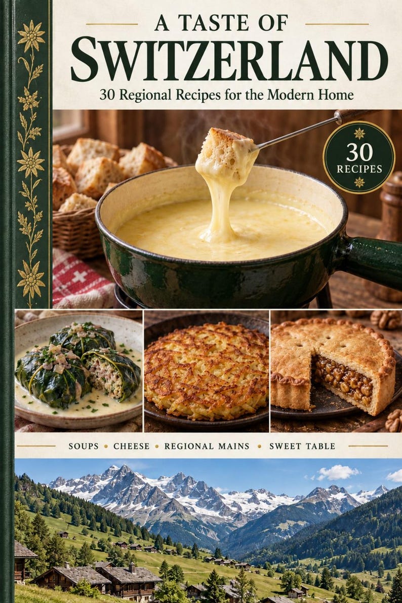 Actual cover of the A Taste of Switzerland PDF cookbook.