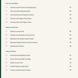 Actual PDF page 4 from A Taste of Saint Vincent and the Grenadines: Contents, page 2.