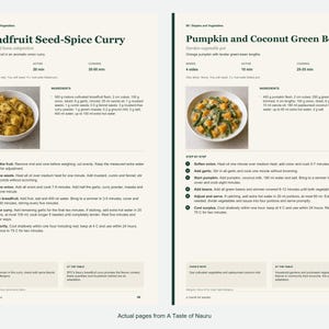 Two actual recipe pages from A Taste of Nauru.