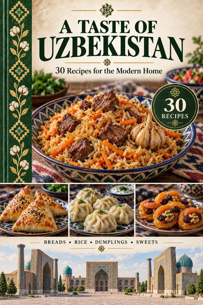 Actual cover of the A Taste of Uzbekistan PDF cookbook.