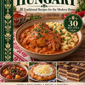 Actual cover of the A Taste of Hungary PDF cookbook.