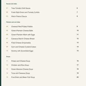 Actual PDF page 3 from A Taste of Ecuador: Contents, page 1.