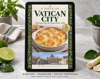 Vatican City Cookbook PDF - 30 Recipes, English Digital Download