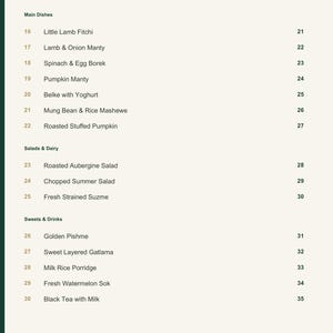 Actual PDF page 4 from A Taste of Turkmenistan: Contents, page 2.