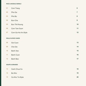 Actual PDF page 3 from A Taste of Vietnam: Contents, page 1.