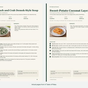 Two actual recipe pages from A Taste of Palau.