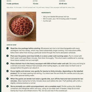 Actual PDF page 13 from A Taste of Bhutan: Bhutanese Red Rice recipe page.