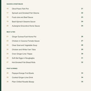 Actual PDF page 4 from A Taste of Togo: Contents, page 2.