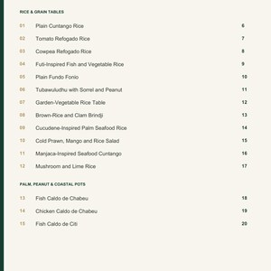 Actual PDF page 3 from A Taste of Guinea-Bissau: Contents, page 1.