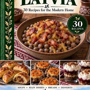 Actual cover of the A Taste of Latvia PDF cookbook.
