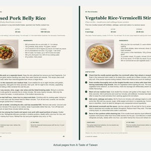 Two actual recipe pages from A Taste of Taiwan.