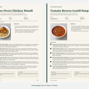 Two actual recipe pages from A Taste of Yemen.