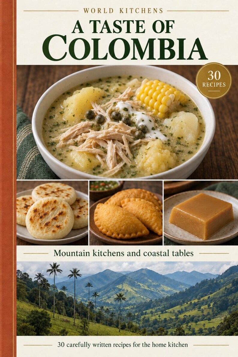Actual cover of the A Taste of Colombia PDF cookbook.