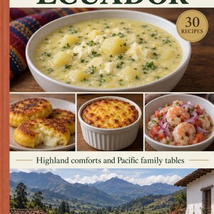 Actual cover of the A Taste of Ecuador PDF cookbook.