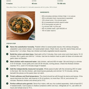 Actual PDF page 13 from A Taste of Sierra Leone: Chard Peteteh-Style Pot recipe page.