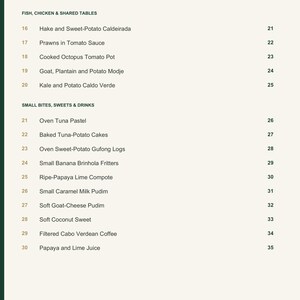 Actual PDF page 4 from A Taste of Cabo Verde: Contents, page 2.