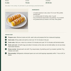Actual PDF page 13 from A Taste of Guatemala: Dressed Sweetcorn recipe page.
