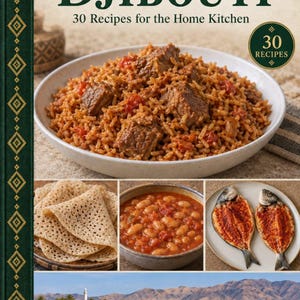 Actual cover of the A Taste of Djibouti PDF cookbook.
