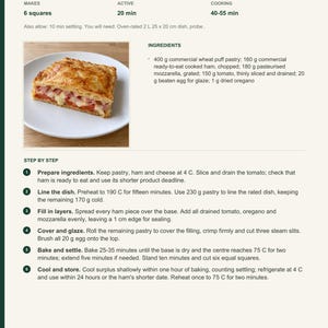 Actual PDF page 13 from A Taste of Uruguay: Small Ham and Cheese Pie recipe page.