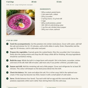 Actual PDF page 6 from A Taste of Lithuania: Cold Beet Soup recipe page.