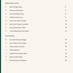 Actual PDF page 3 from A Taste of Portugal: Contents, page 1.