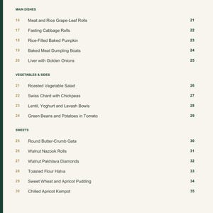 Actual PDF page 4 from A Taste of Armenia: Contents, page 2.