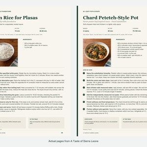 Two actual recipe pages from A Taste of Sierra Leone.