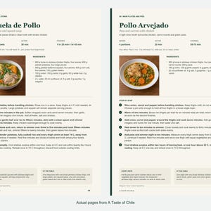 Two actual recipe pages from A Taste of Chile.
