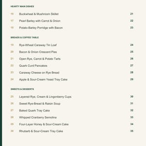 Actual PDF page 4 from A Taste of Latvia: Contents, page 2.