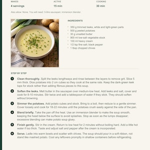 Actual PDF page 7 from A Taste of France: Leek & Potato Soup recipe page.