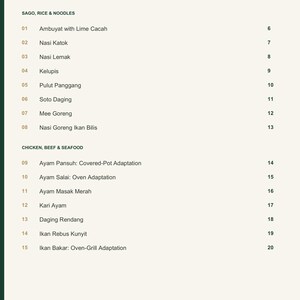 Actual PDF page 3 from A Taste of Brunei: Contents, page 1.
