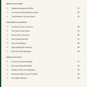 Actual PDF page 4 from A Taste of Maldives: Contents, page 2.