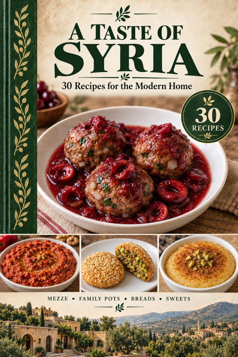 Actual cover of the A Taste of Syria PDF cookbook.