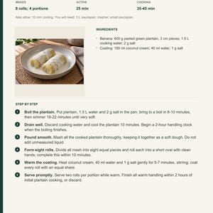 Actual PDF page 6 from A Taste of Solomon Islands: Green-Banana Tamatama Rolls recipe page.