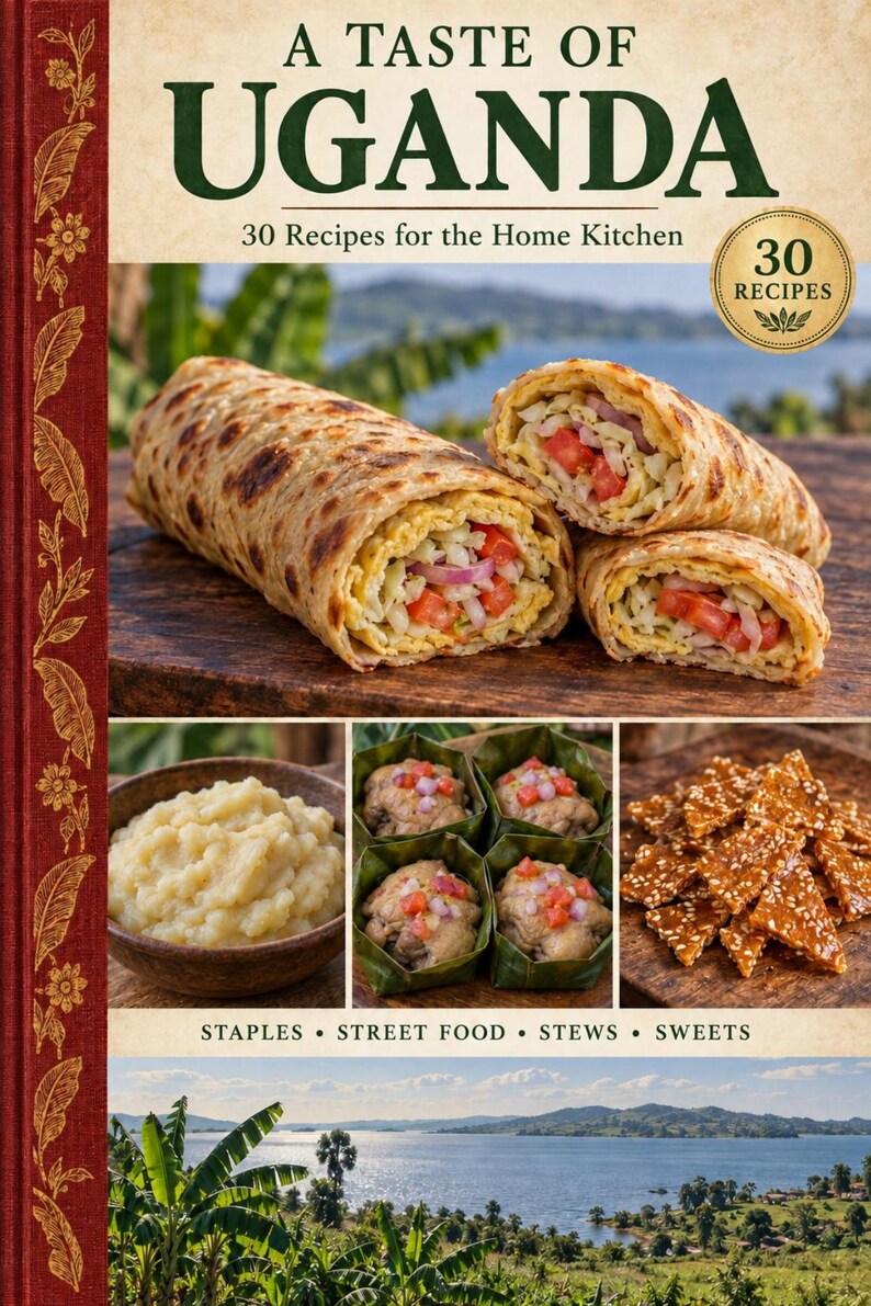Actual cover of the A Taste of Uganda PDF cookbook.