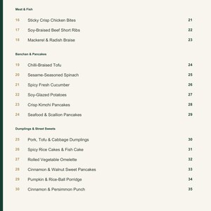 Actual PDF page 4 from A Taste of South Korea: Contents, page 2.