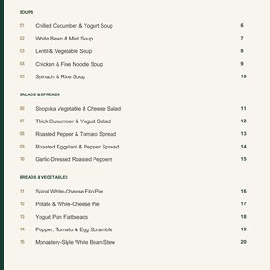 Actual PDF page 3 from A Taste of Bulgaria: Contents, page 1.