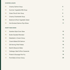 Actual PDF page 3 from A Taste of Finland: Contents, page 1.