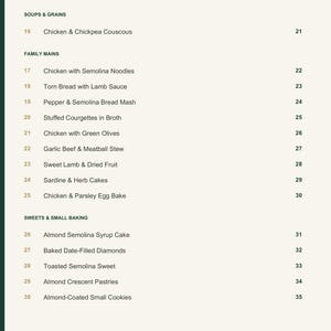 Actual PDF page 4 from A Taste of Algeria: Contents, page 2.