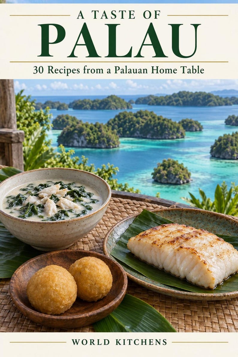 Actual cover of the A Taste of Palau PDF cookbook.