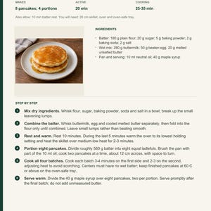 Actual PDF page 6 from A Taste of United States: Buttermilk Pancakes recipe page.