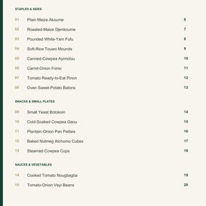 Actual PDF page 3 from A Taste of Togo: Contents, page 1.