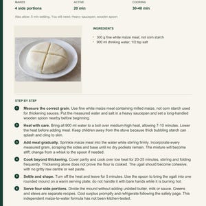Actual PDF page 6 from A Taste of Kenya: Firm White-Maize Ugali recipe page.