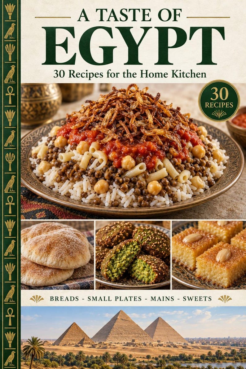 Actual cover of the A Taste of Egypt PDF cookbook.