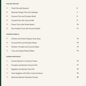 Actual PDF page 3 from A Taste of Kiribati: Contents, page 1.