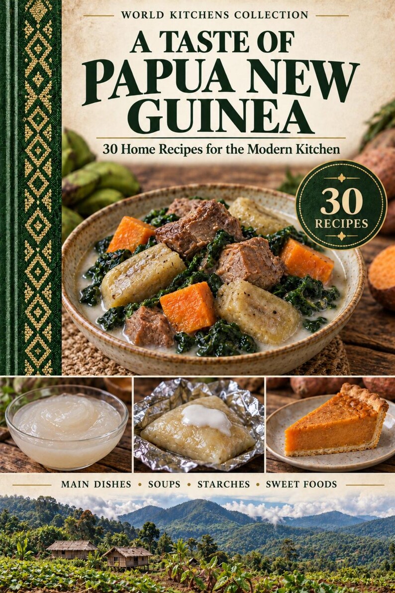 Actual cover of the A Taste of Papua New Guinea PDF cookbook.