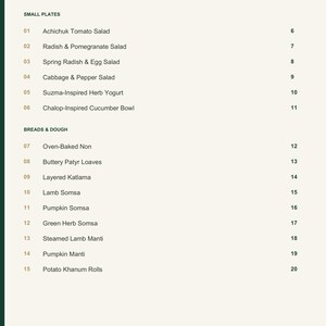 Actual PDF page 3 from A Taste of Uzbekistan: Contents, page 1.