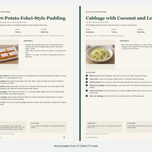 Two actual recipe pages from A Taste of Tuvalu.