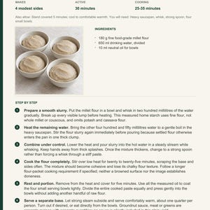 Actual PDF page 6 from A Taste of Mali: Millet-Flour To recipe page.