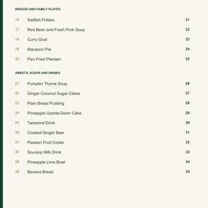 Actual PDF page 4 from A Taste of Antigua and Barbuda: Contents, page 2.